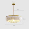 led pendel lysekrone lækker ekstra stor 60cm 1-lys hvid fjer buket pendel romantisk monteret lysarmatur til restaurant soveværel