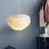 led pendel strudsfjer soveværelse ledning justerbar 3000-6000k 50cm fjer lysekrone romantisk dekorativ hængende loftslampe til p