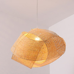 led Pendel lys bambus lanterne design lysekrone retro 40cm e26/e27 lysekrone loftbelysning er anvendelig til stue soveværelse re
