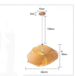 led Pendel lys bambus lanterne design lysekrone retro 40cm e26/e27 lysekrone loftbelysning er anvendelig til stue soveværelse re