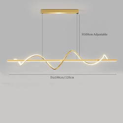 led pendel 100cm ø lys dæmpbar linje design aluminium stilfuld minimalistisk malet finish spisestue køkken lys kun dæmpbar med f