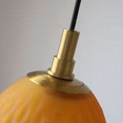 dæmpbar hamret håndlavet gradient fyld rav glas pendel d12*h17cm messing færdig g9 fatning hængende lampe til køkkenø