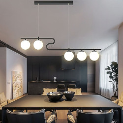 80cm Lanterne LED Pendel – Moderne lysekrone i metal med malet finish