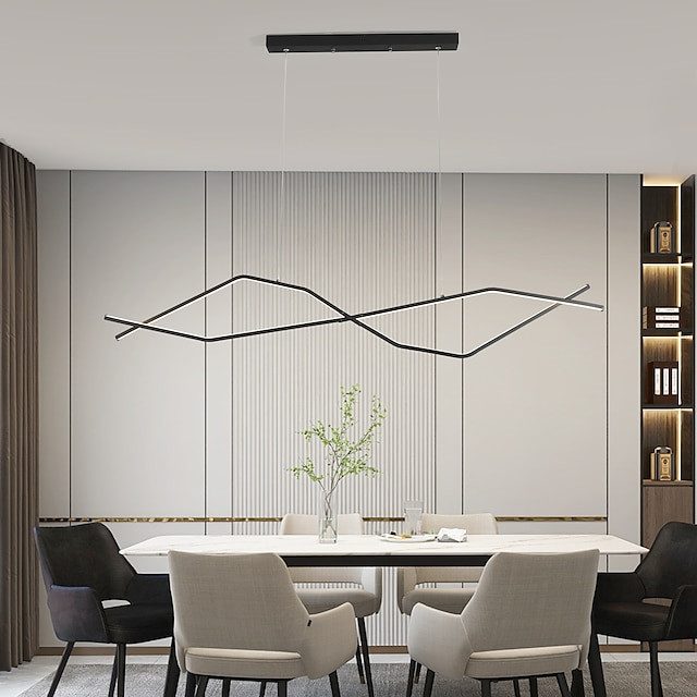 led pendel 100cm ø lys dæmpbar linje design aluminium stilfuld minimalistisk malet finish spisestue køkken lys kun dæmpbar med f