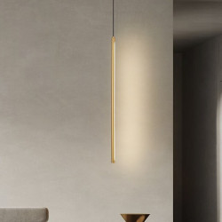 led pendant lys liner design, 56cm 1-lys ledning justerbar linje design pendel til soveværelse stue bar cafe lysende sølv/coppe