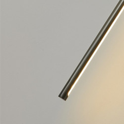 led pendant lys liner design, 56cm 1-lys ledning justerbar linje design pendel til soveværelse stue bar cafe lysende sølv/coppe