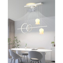 led pendel med loftsventilator liner design 100cm kæde justerbar hængende lampe til køkken spisestue stue grøn hvid