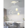 led pendel med loftsventilator liner design 100cm kæde justerbar hængende lampe til køkken spisestue stue grøn hvid