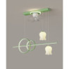 led pendel med loftsventilator liner design 100cm kæde justerbar hængende lampe til køkken spisestue stue grøn hvid