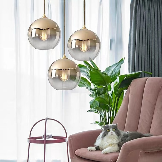 led pendellys indendørs lysekrone, nordisk stue kuppel glasglans pendellamper post moderne enkelt soveværelse sengelamper bar re