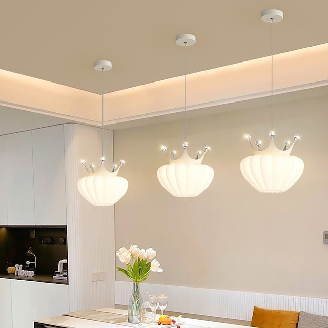 led pendel simpel krone sky pigeværelse studie 1-lys 3000-6000k pendel moderne minimalistisk master soveværelse krystal pendel l