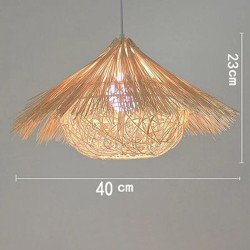 led Pendel lys bambus lanterne design lysekrone retro 40cm e26/e27 lysekrone loftbelysning er anvendelig til stue soveværelse re