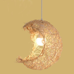 led Pendel lys bambus lanterne design lysekrone retro 32cm e26/e27 lysekrone loftbelysning er anvendelig til stue soveværelse re