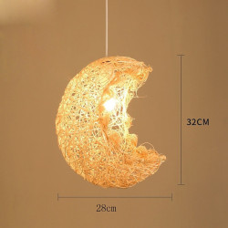 led Pendel lys bambus lanterne design lysekrone retro 32cm e26/e27 lysekrone loftbelysning er anvendelig til stue soveværelse re