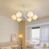 led pendel 75cm 6-lys glas blomster design moderne akryl lysekrone pendel udsøgt loftbelysning dekorativ loftlampe til stue entr