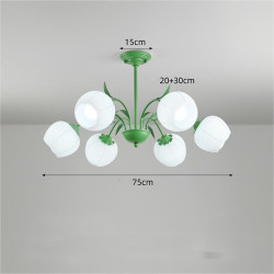 led pendel 75cm 6-lys glas blomster design moderne akryl lysekrone pendel udsøgt loftbelysning dekorativ loftlampe til stue entr