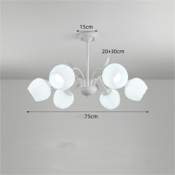 led pendel 75cm 6-lys glas blomster design moderne akryl lysekrone pendel udsøgt loftbelysning dekorativ loftlampe til stue entr
