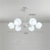 led pendel 75cm 6-lys glas blomster design moderne akryl lysekrone pendel udsøgt loftbelysning dekorativ loftlampe til stue entr