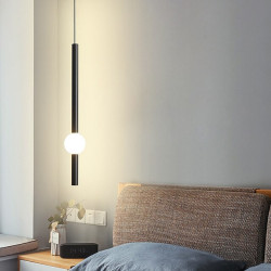 1-lys 60cm led pendel nordisk sengelampe moderne enkel stue baggrund væg bar lang linje lysekrone soveværelse enkelthoved værktø
