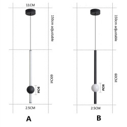 1-lys 60cm led pendel nordisk sengelampe moderne enkel stue baggrund væg bar lang linje lysekrone soveværelse enkelthoved værktø
