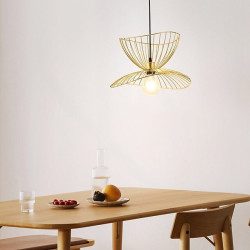 led pendel lys sengelampe sort guld 45cm retro vedhæng lys metal vintage stil jern hat malet soveværelse spisestue stue lys diy