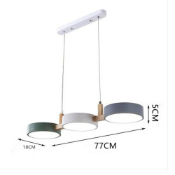 led pendel moderne træ 77cm ledning justerbar 3000-6000k 3-lys pendel armatur til køkken spisestue hotel tøjbutik restaurant (pæ
