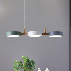 led pendel moderne træ 77cm ledning justerbar 3000-6000k 3-lys pendel armatur til køkken spisestue hotel tøjbutik restaurant (pæ