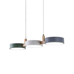 led pendel moderne træ 77cm ledning justerbar 3000-6000k 3-lys pendel armatur til køkken spisestue hotel tøjbutik restaurant (pæ