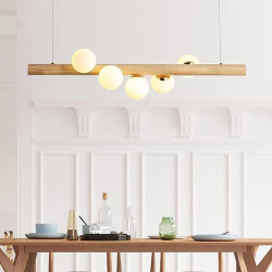 80cm geometrisk form vedhængslampe led træ kunstnerisk stil vintage stil moderne