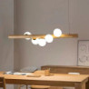 80cm geometrisk form vedhængslampe led træ kunstnerisk stil vintage stil moderne