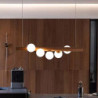 80cm geometrisk form vedhængslampe led træ kunstnerisk stil vintage stil moderne