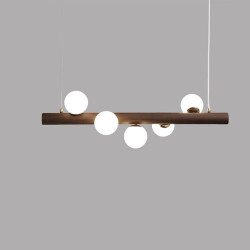 80cm geometrisk form vedhængslampe led træ kunstnerisk stil vintage stil moderne