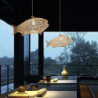 led Pendel lys bambus lanterne design lysekrone retro 62cm e26/e27 lysekrone loftbelysning er anvendelig til stue soveværelse re