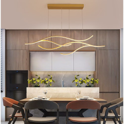 100/120cm led pendel bølge design linje design sort guld metal kunstnerisk stil moderne stil kontor, butikker stilfulde malede f