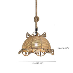 led Pendel lys bambus lanterne design lysekrone retro 41cm e26/e27 lysekrone loftbelysning er anvendelig til stue soveværelse re