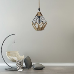 led Pendel lys bambus lanterne design lysekrone retro 33cm e26/e27 lysekrone loftbelysning er anvendelig til stue soveværelse re