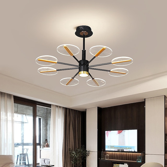 led pendel dæmpbar sputnik-design justerbare geometriske former flush-mount loftslamper 8-lys 33" hængende lysekroner til stue s