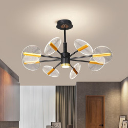 led pendel dæmpbar sputnik-design justerbare geometriske former flush-mount loftslamper 8-lys 33" hængende lysekroner til stue s