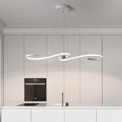 86cm led moderne pendellampe ø loftsbelysning indendørs design lampe spisebord lysekrone metal og akryl hvid hængende lysarmatur