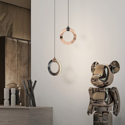 led pendel 17cm 1-lys ring cirkel design dæmpbar luksuriøs moderne stil spisestue soveværelse pendel kun dæmpbar med fjernbetjen