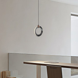 led pendel 17cm 1-lys ring cirkel design dæmpbar luksuriøs moderne stil spisestue soveværelse pendel kun dæmpbar med fjernbetjen