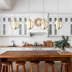 led pendel 45cm dæmpbar globus design cirkel design indbygningslys akryl kunstnerisk stil formel stil moderne stil sort kunstner