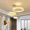 3-Light 70cm Dæmpbar Cirkeldesign Line Design Vedhæng Lys Rustfrit stål Glas Flerlags Kunstnerisk Stil Formel Stil Galvaniseret