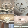 3-Light 70cm Dæmpbar Cirkeldesign Line Design Vedhæng Lys Rustfrit stål Glas Flerlags Kunstnerisk Stil Formel Stil Galvaniseret