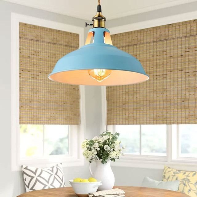 led pendant lys macaron farve industriel lysekrone kreativ moderne justerbar metal e27 lysekrone er anvendelig til stue køkken ø