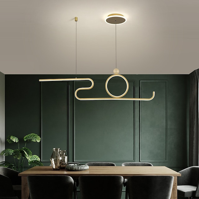 90cm ledet pendel nordisk ø stil ekstremt enkel moderne guld sort atmosfære personlighed spisebord lang bar taipei europæisk kon
