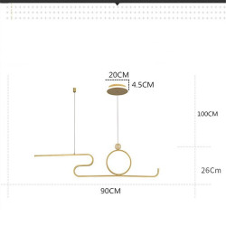 90cm ledet pendel nordisk ø stil ekstremt enkel moderne guld sort atmosfære personlighed spisebord lang bar taipei europæisk kon