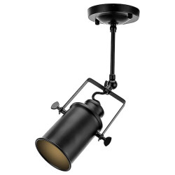 Vintage Industriel Loftslampe – Justerbar E27 downlight i sort jern