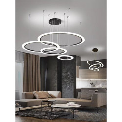 4-Light 80cm Cirkel / Rund Design Line Design Geometriske former Vedhæng Lys Metal Akryl Flerlags Kunstnerisk Stil Formel Stil M