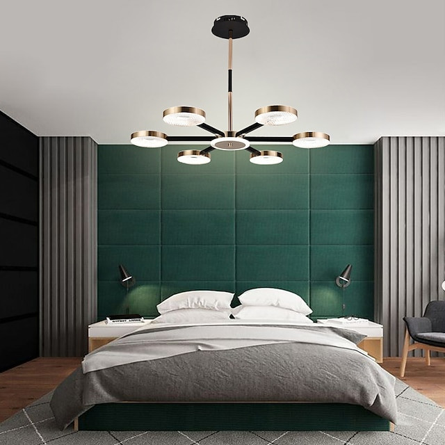 led pendel dæmpbar sputnik-design justerbare geometriske former flush-mount loftslamper 6-lys 30" hængende lysekroner til stue s